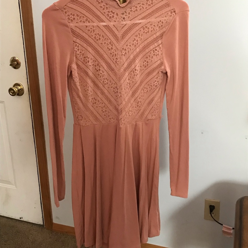 Knee length long sleeve dress